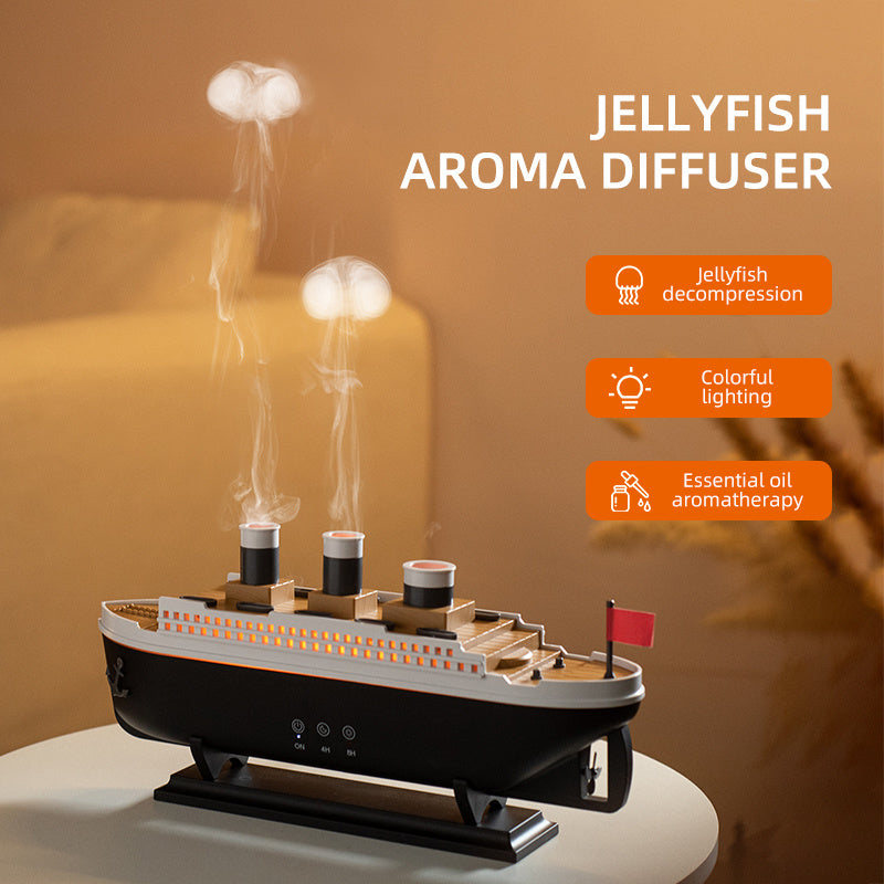 Titanic Style Essential Oil Diffuser For Home Office Bedroom Atmosphere Night Light 7 LED Colors