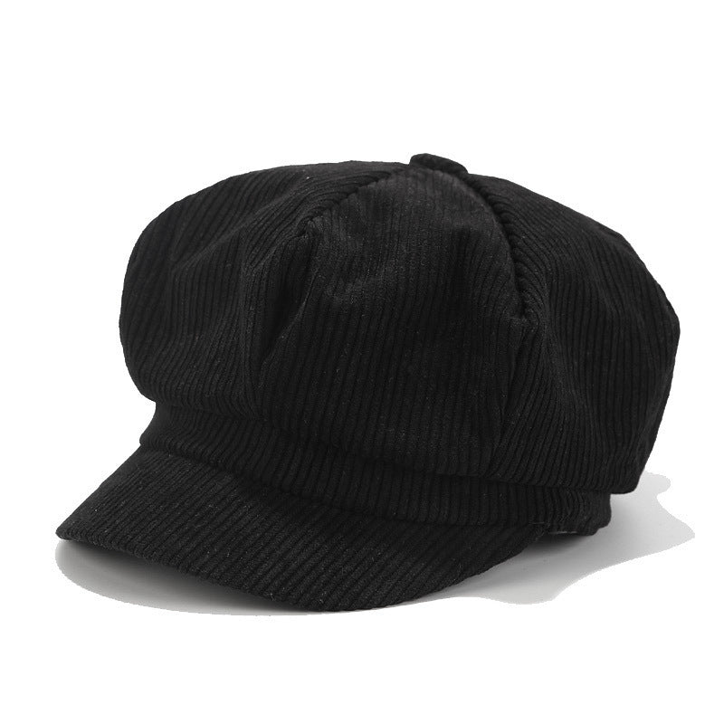 Pure Color Corduroy Women's Trendy Wild Literary Hat