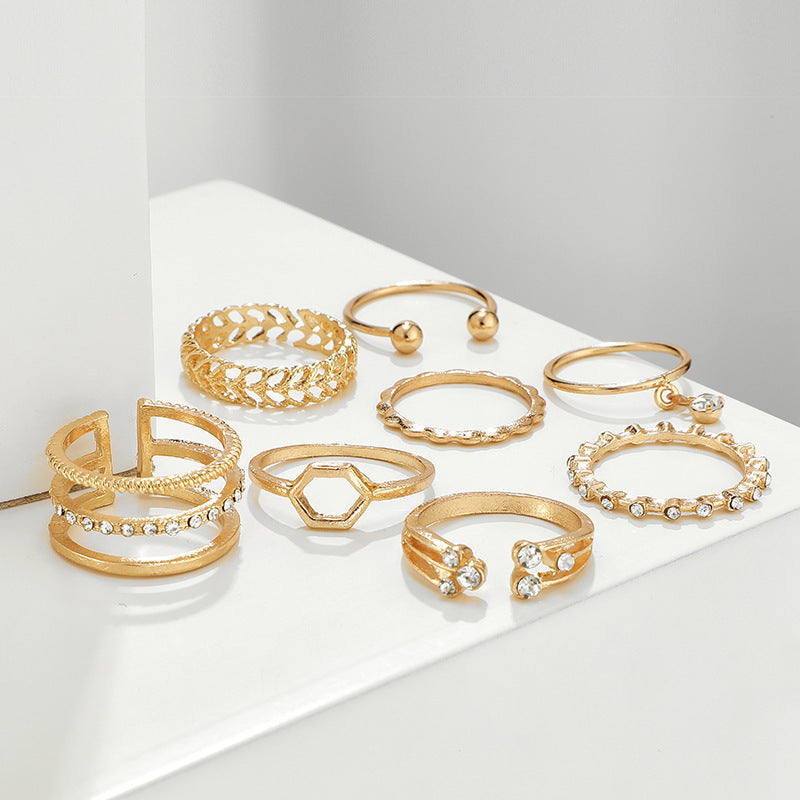 Modisches neues 8-teiliges Ringset für Damen