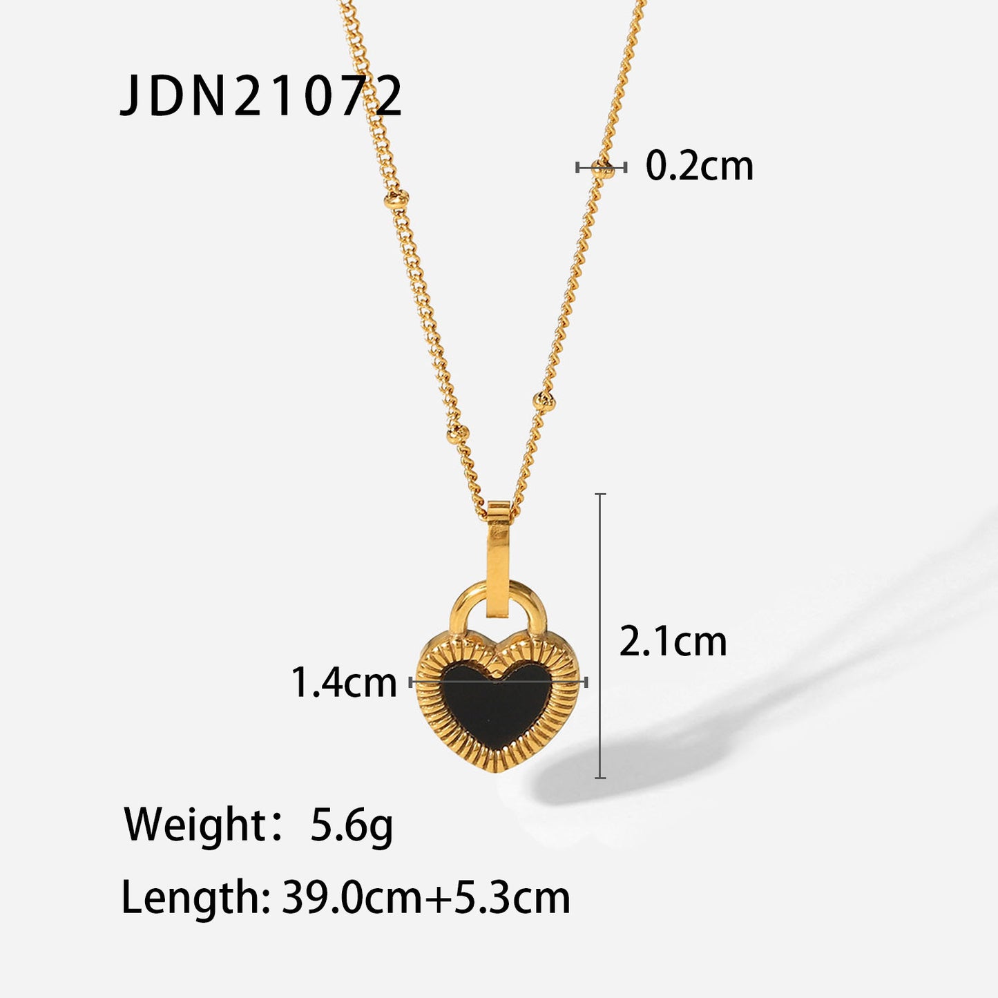 Titanium Steel 18K Gold Double-sided Love Heart-shaped Small Lock Pendant Necklace