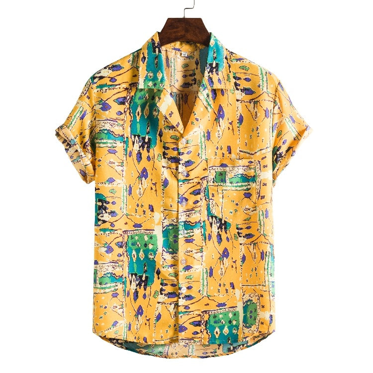 Men Short sleeved beach shirts