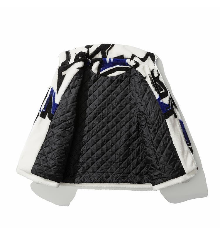 Fashion Printed Loose New Men's Fleece Cotton-padded Coat