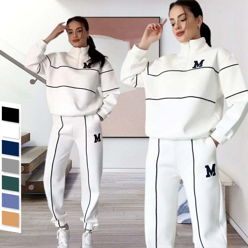2 Piece Outfits Lounge Hoodless Pullover Sweatshirt Sweat suit Set With Pockets