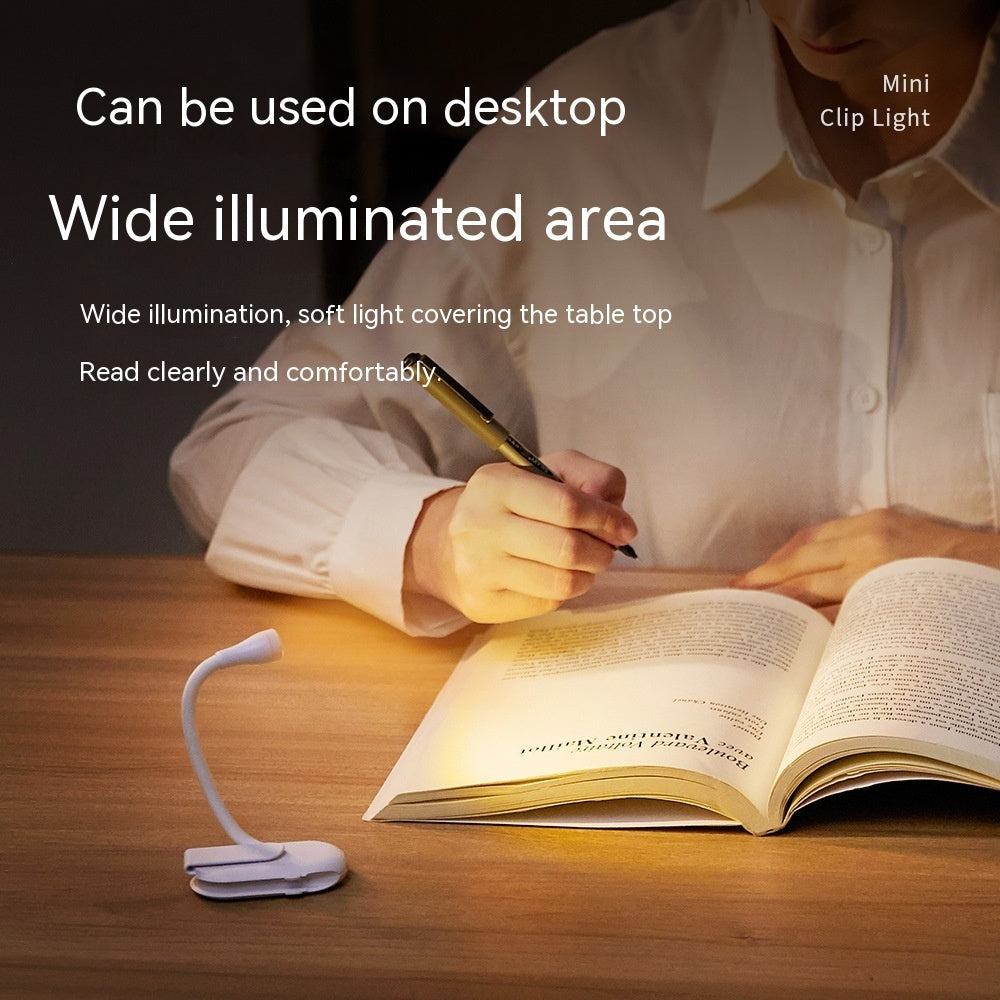 Mini Table Lamp Usb Rechargeable Portable Stand Clip