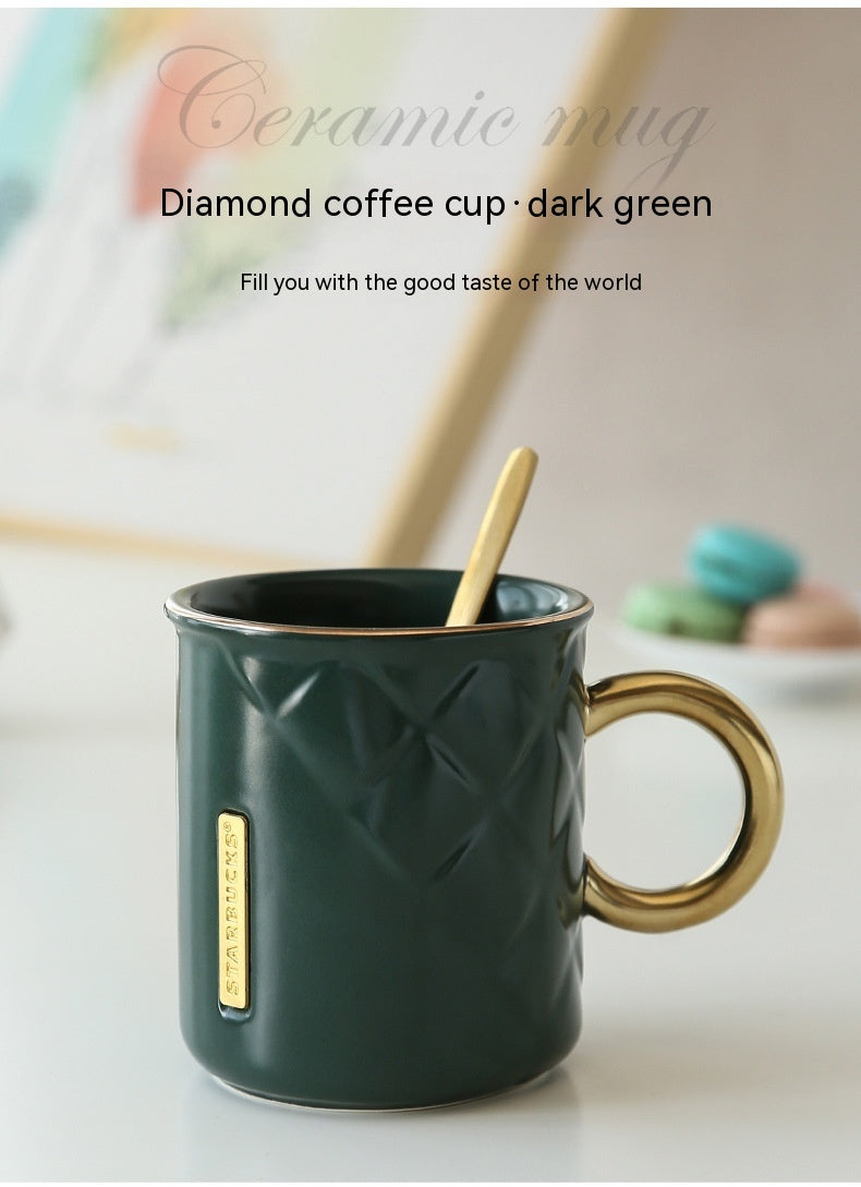 Creative Ceramic Mug Gold-plated Handle Coffee Cup