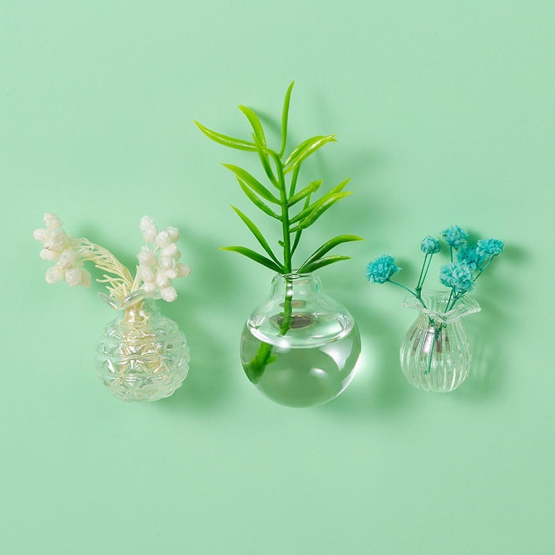 Magnetic Three-dimensional Decoration Refrigerator Sticker And Magnet Ceramic Mini Vases