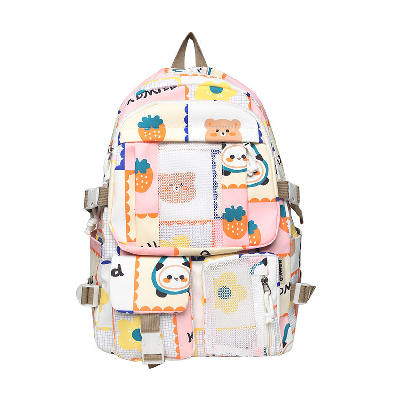 Niedliche Cartoon Doodle Illustration Schultasche Mädchen