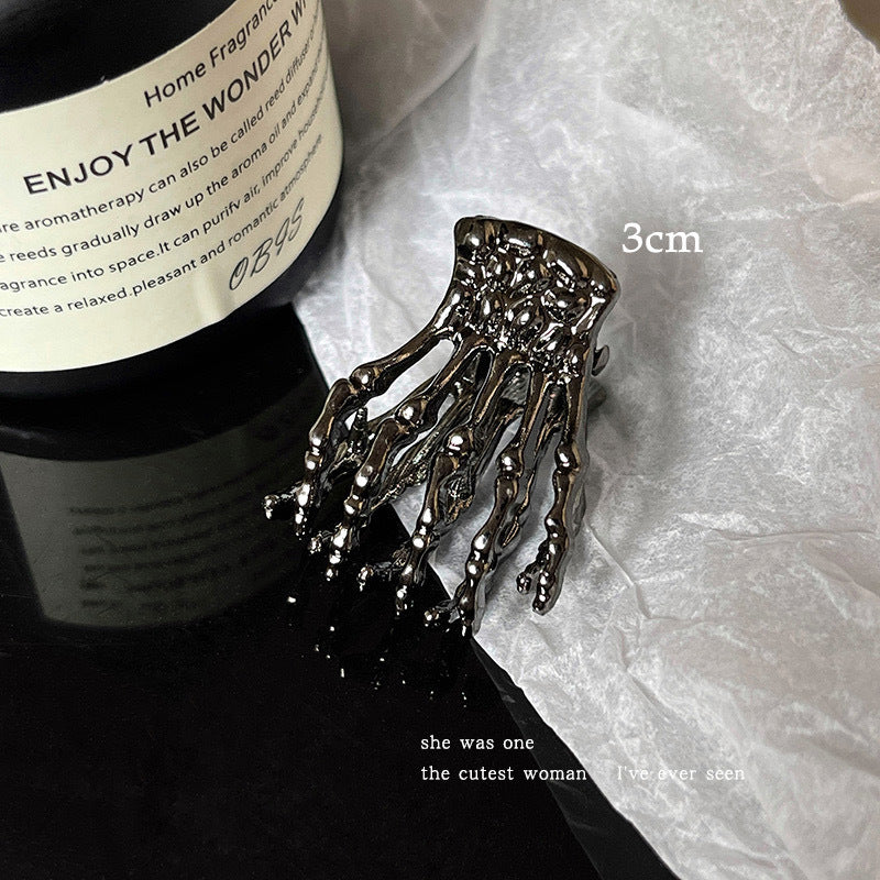 Metal Skeleton Hand Small Jaw Hair Claw Clip