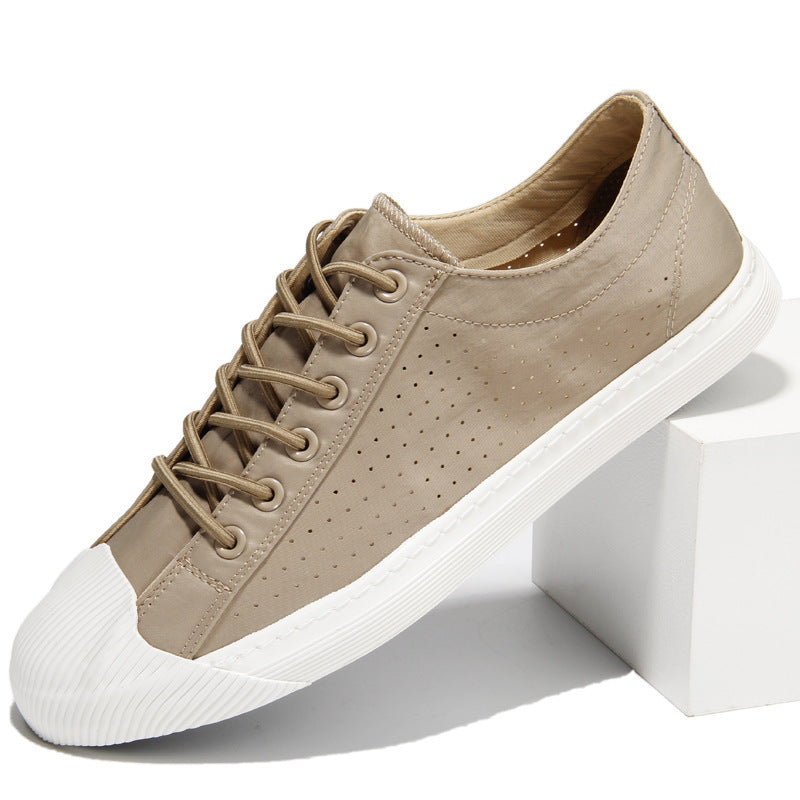 New Men Breathable Canvas Shoes Soft Comfortable Low-top Board