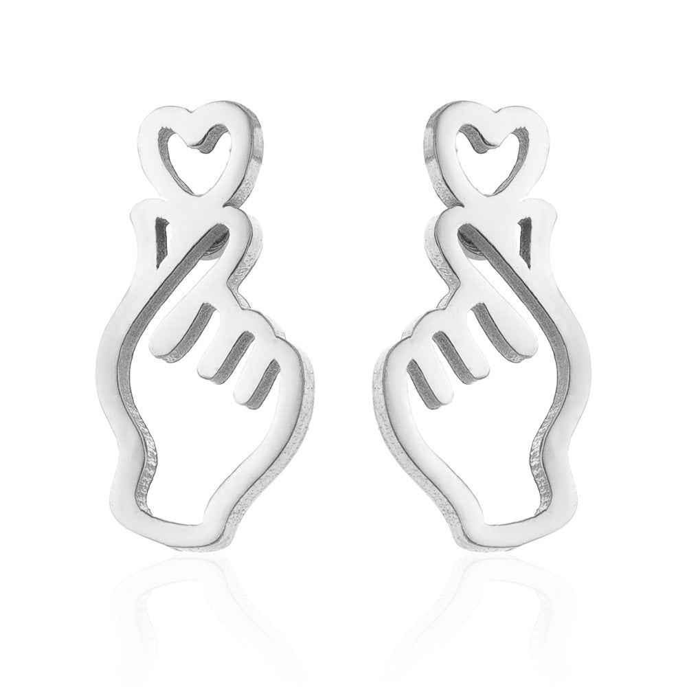 Korean fashion stainless steel ear jewelry
