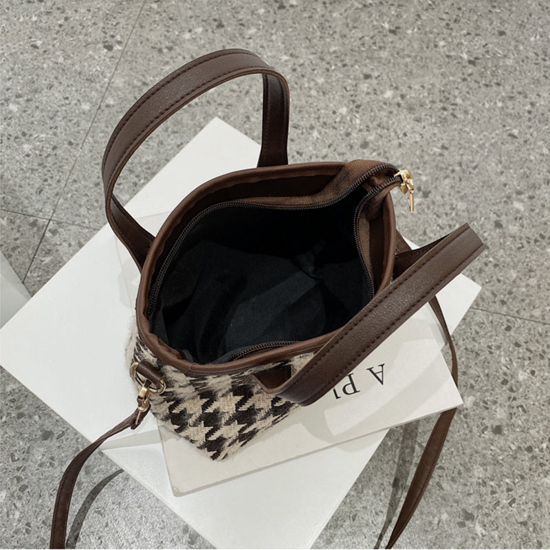 Mode Hahnentritt-Schultertaschen Tragbare Schachbrett-Handtaschen Allgleiches Umhängetasche Damen Totes