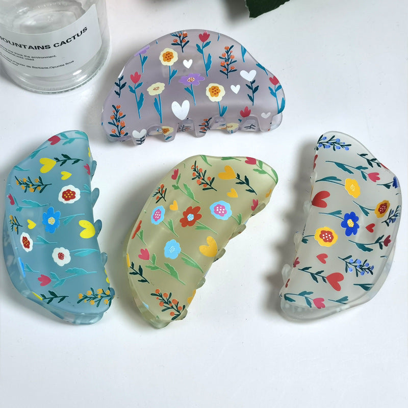 Frosted Hair Clip Flower Fashion