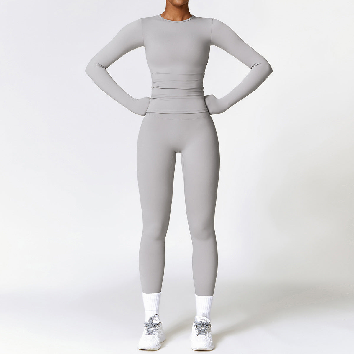 Tight-fitting Brushed Yoga Suit Quick-drying Fitness Long Sleeve Yoga Set