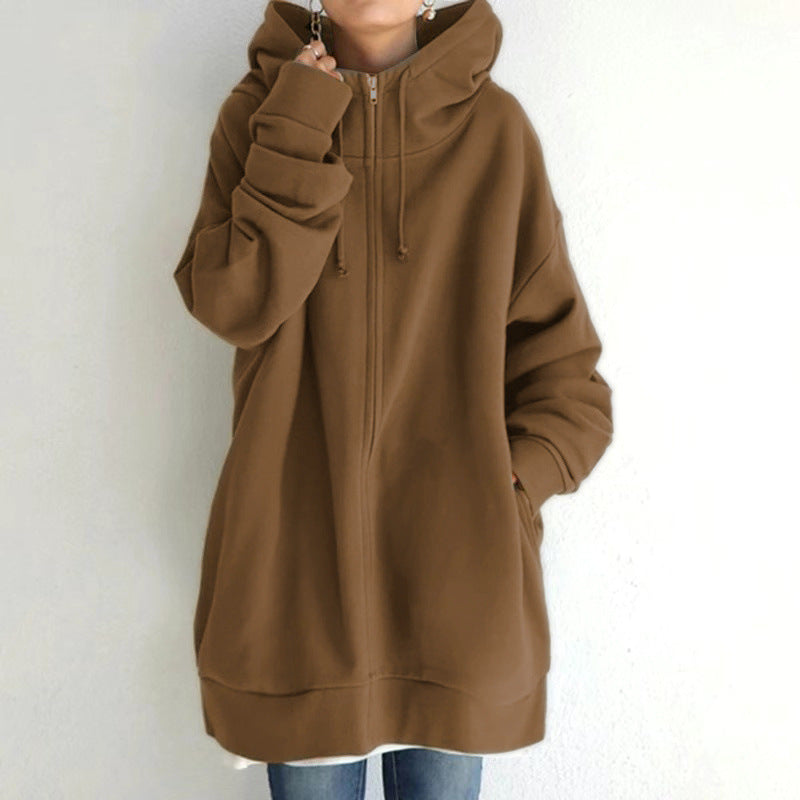 Women's Fuzzy Hoodies Long Sport Pullover Hoodie Full-Zip