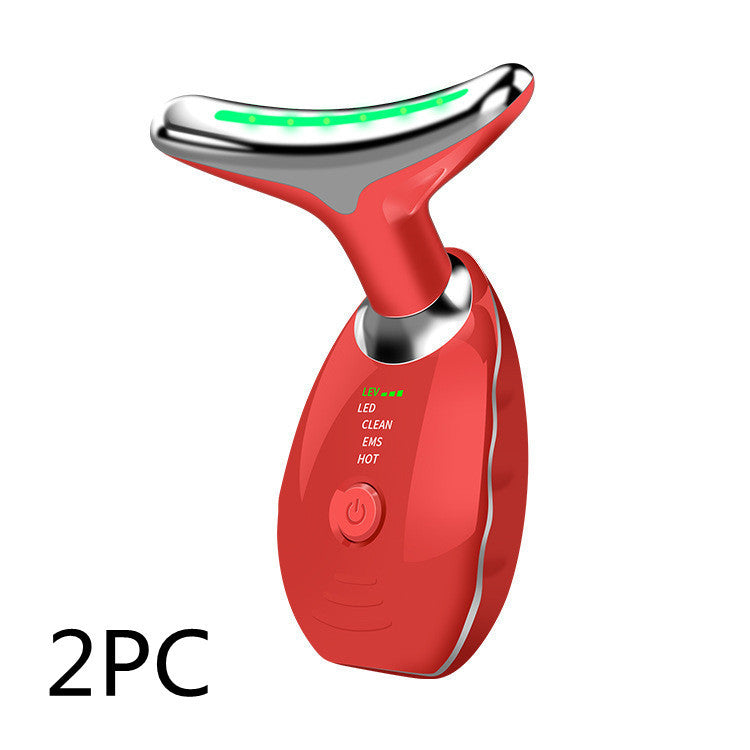 Neck Face Beauty Device Colorful LED Photon Therapy Skin Tighten Reduce Double Chin
