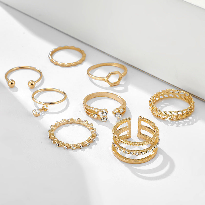 Modisches neues 8-teiliges Ringset für Damen