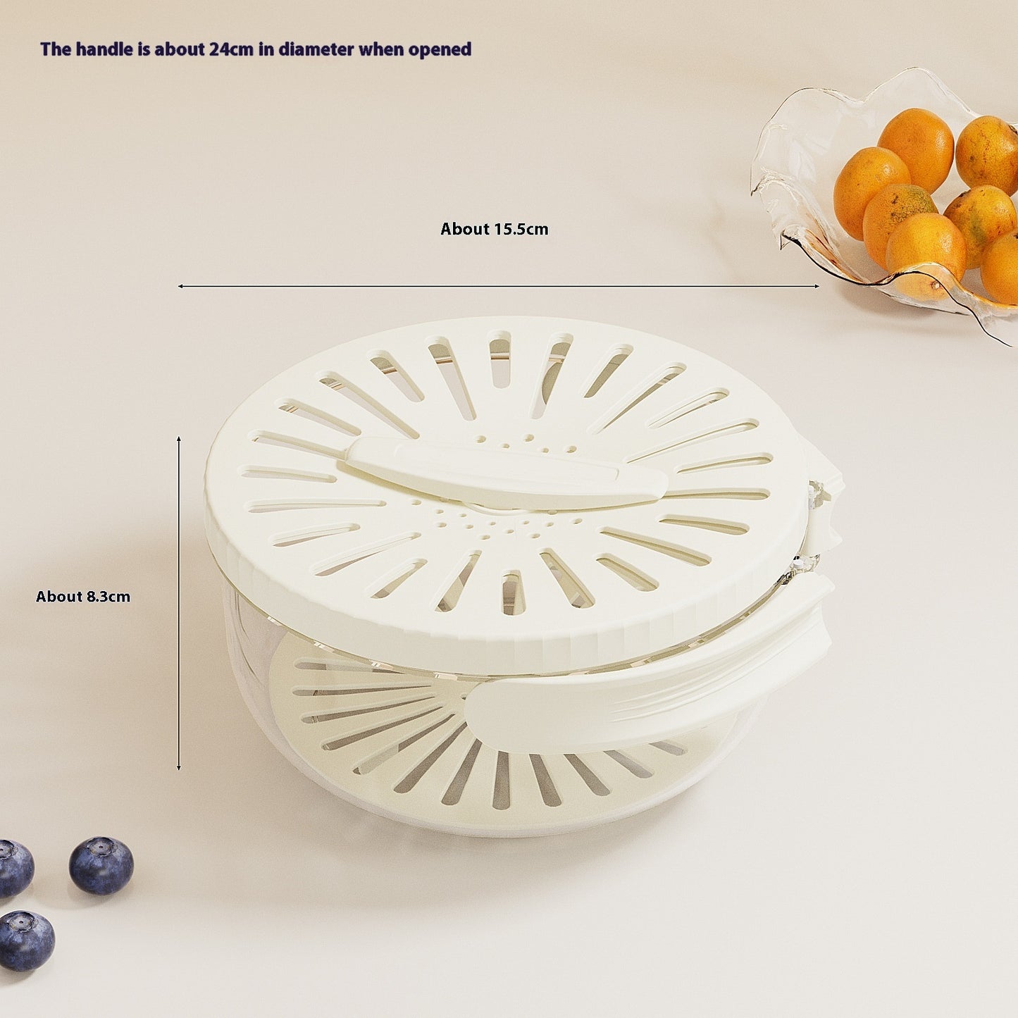 Fruit & Vegetable Washing Bowl Foldable Handle Cleaning Colander