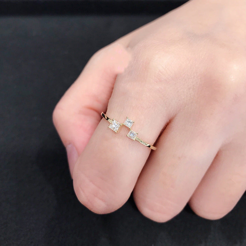 Sterling silver s925 plating 18K gold ring