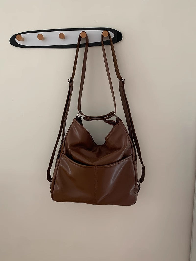 New Soft Leather Three-purpose Multifunctional Backpack & Shoulder Bag