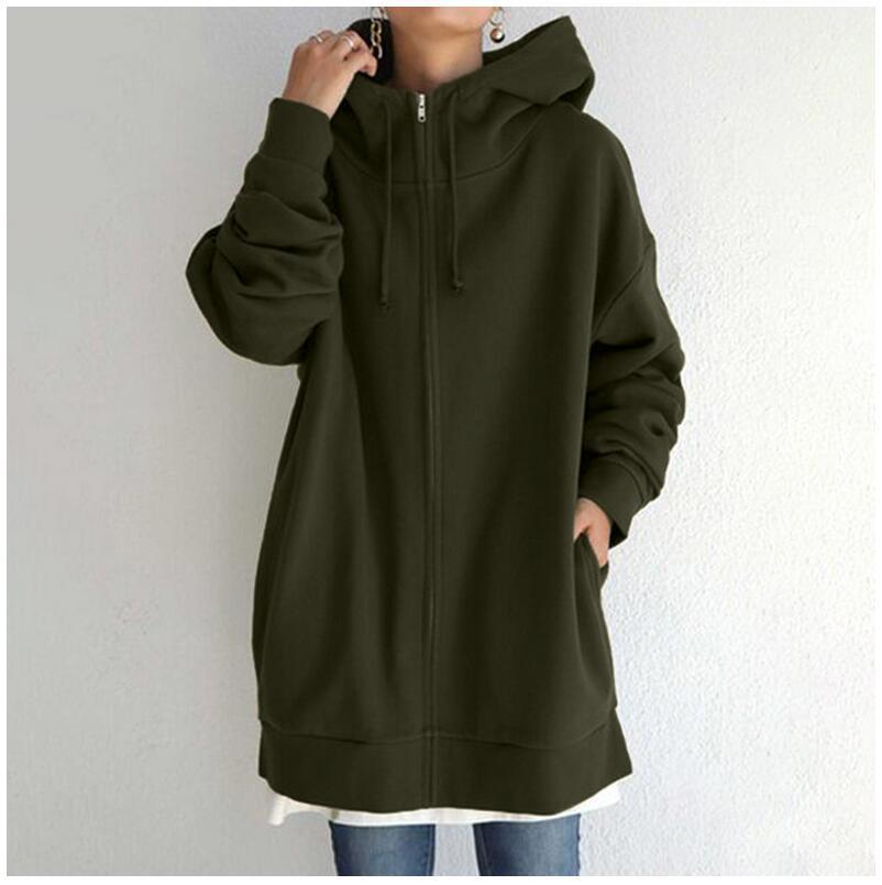Women's Fuzzy Hoodies Long Sport Pullover Hoodie Full-Zip