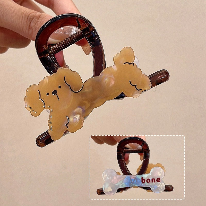 Cute Puppy Updo Hair Claw
