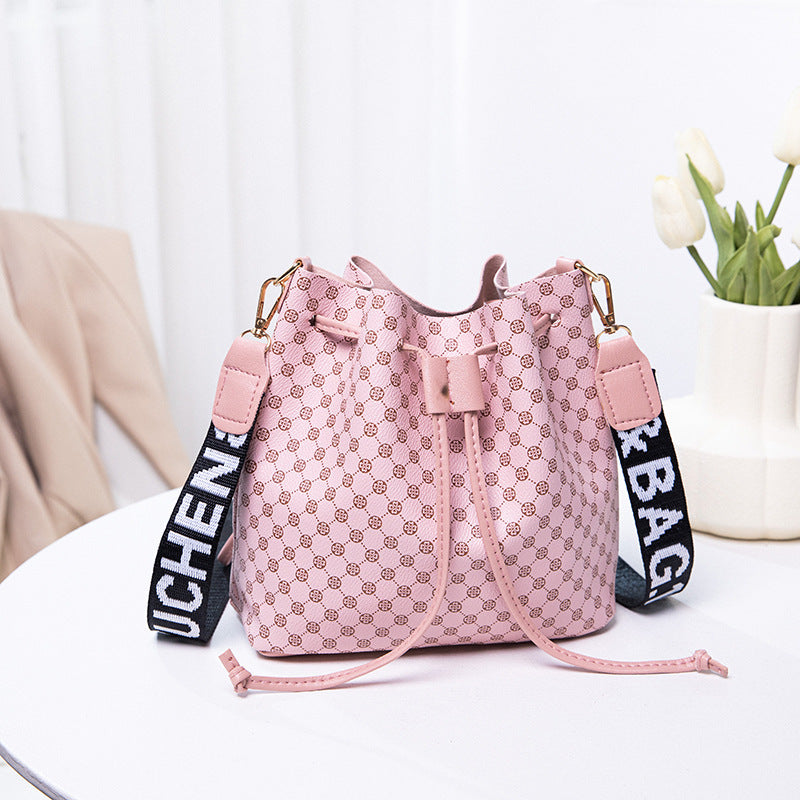 Multi Layer Soft Leather Women's Fashion Simple Shoulder Bucket Bag