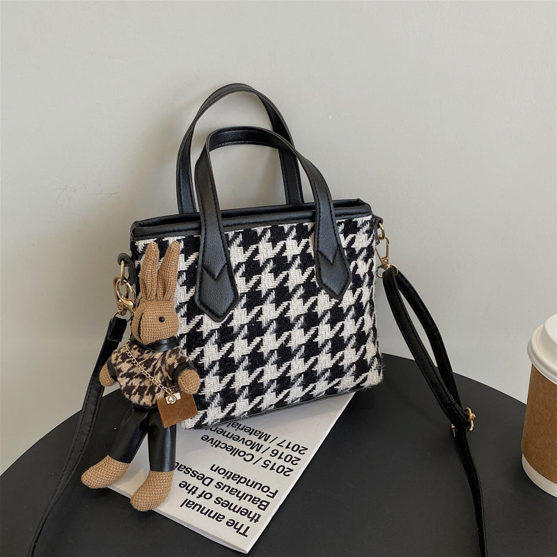 Mode Hahnentritt-Schultertaschen Tragbare Schachbrett-Handtaschen Allgleiches Umhängetasche Damen Totes