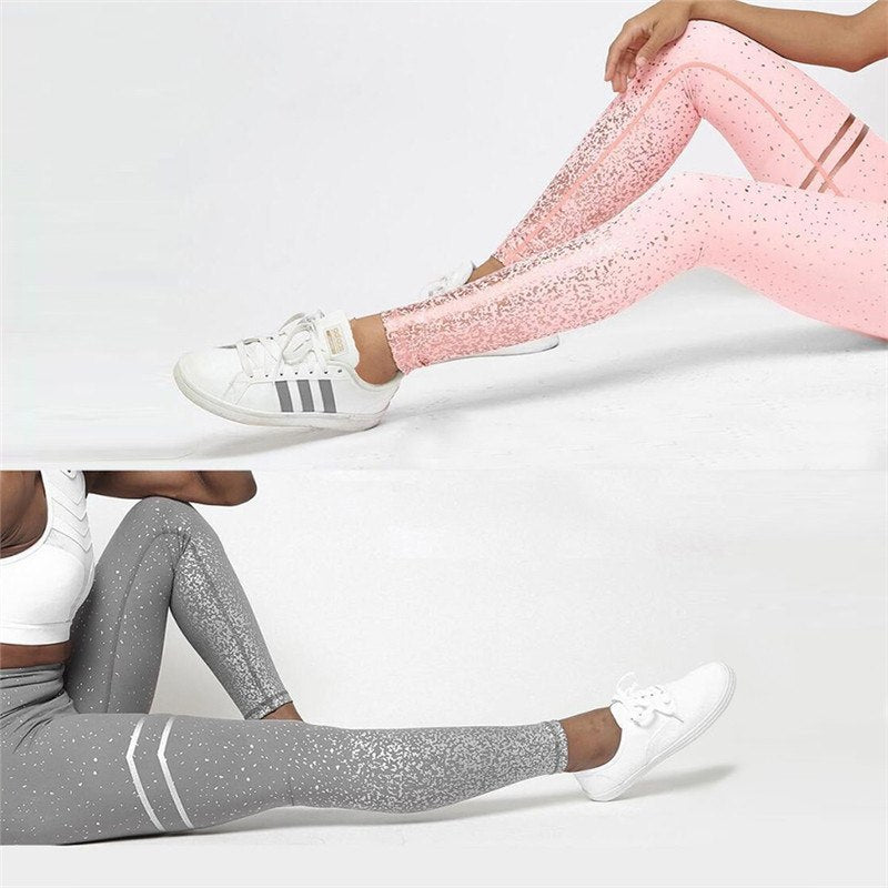 Hot Stamping Yoga Pants High Waist Stretch Fitness
