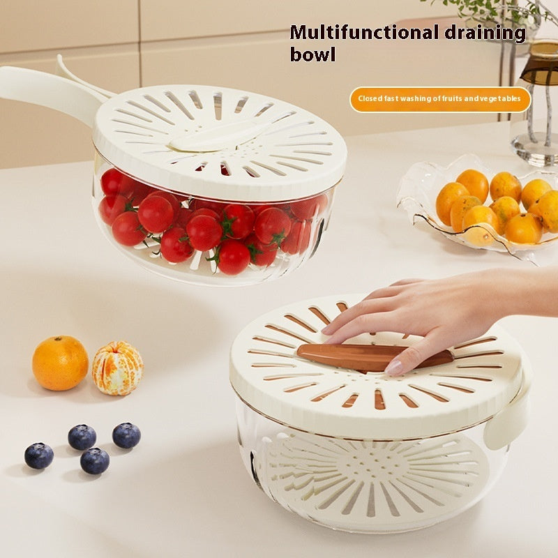 Fruit & Vegetable Washing Bowl Foldable Handle Cleaning Colander