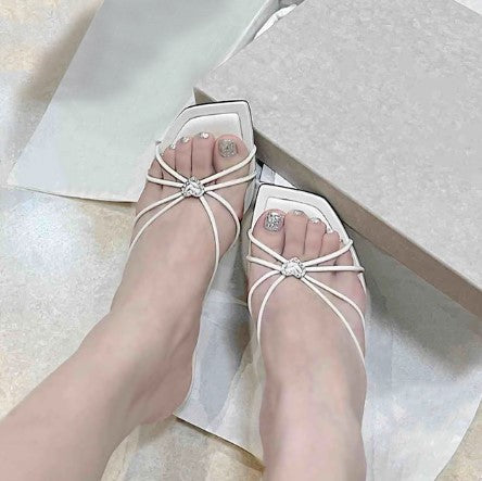 High Heels Women's Head Thin Heels Rhinestones Love