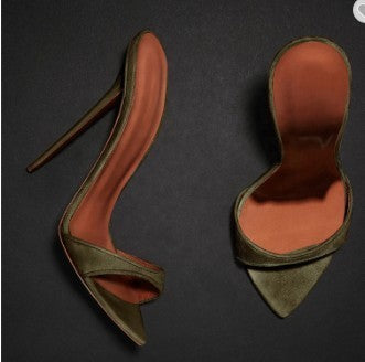 Modische Sandalen im europäischen Stil, grenzüberschreitende Stiletto-Sandalen mit spitzer Zehenpartie