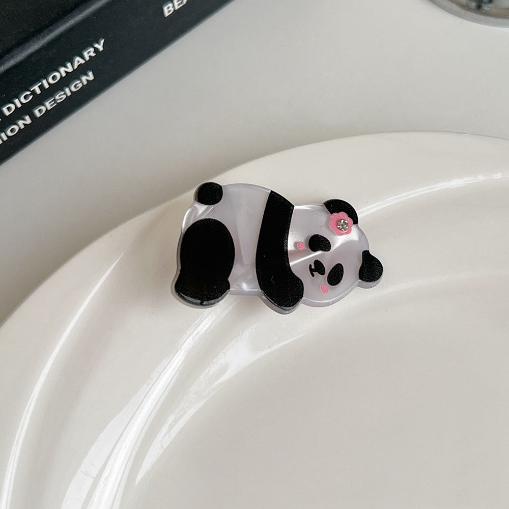 Cartoon Panda Acetate Grip Cute Animal Hair Claws
