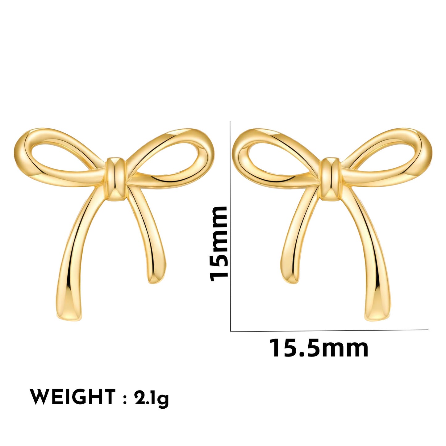 Gold & Silver Bow Necklace with Matching Bow Earrings