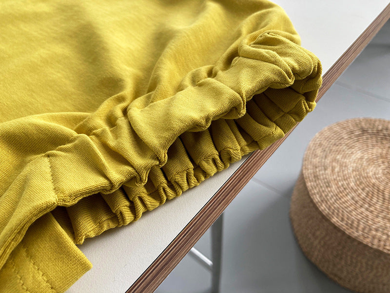 Skimpy Sleeves And Pleated T-shirt
