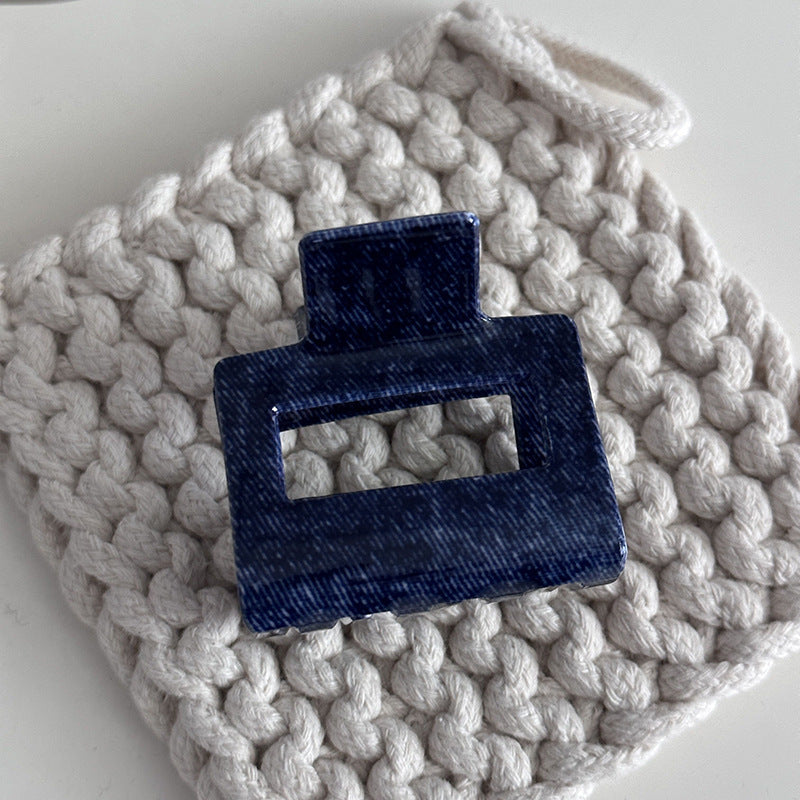 Blue Denim Jeans Style Acetate Hair Simple Shark Claw