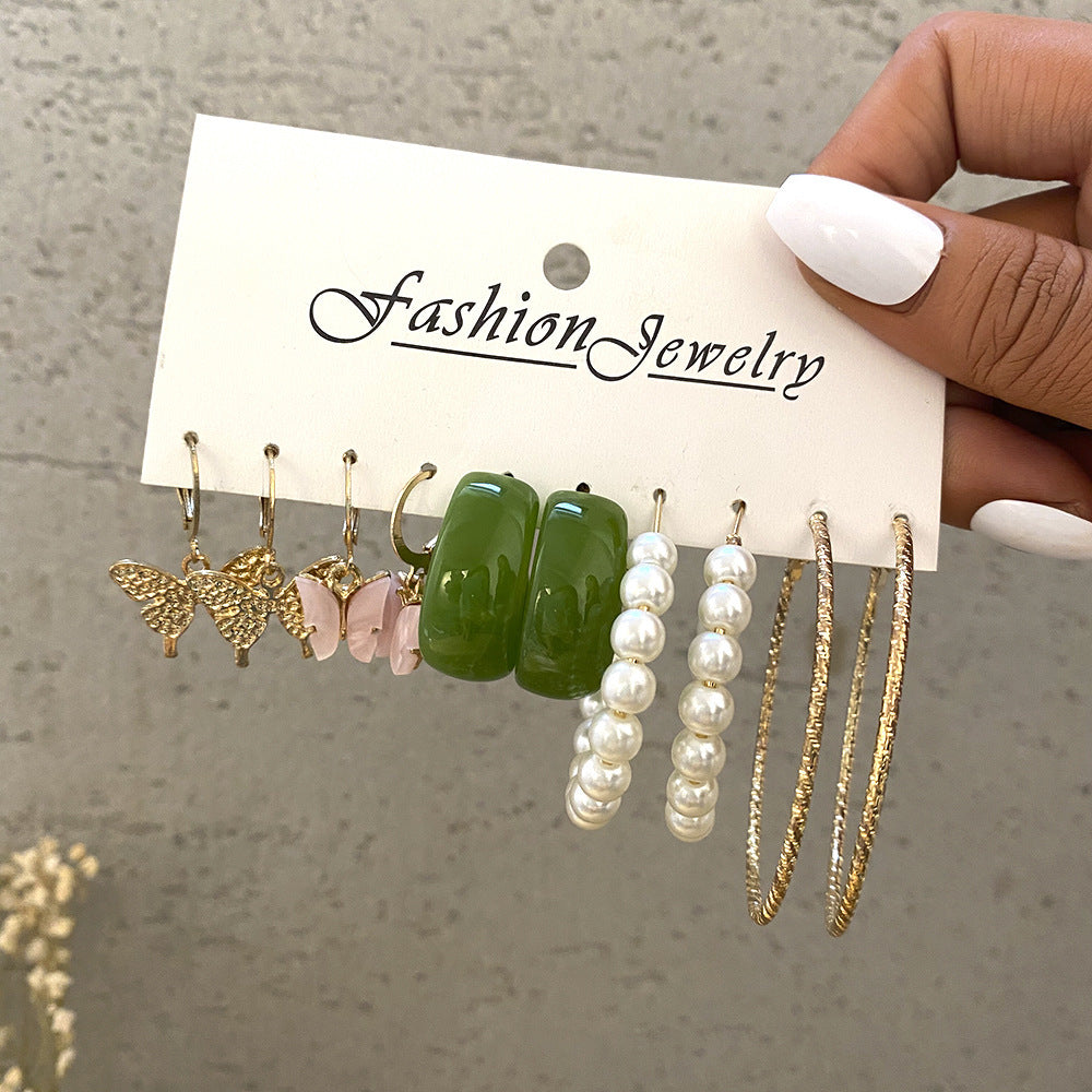 Kreatives Vintage Perlen-Creolen-Set