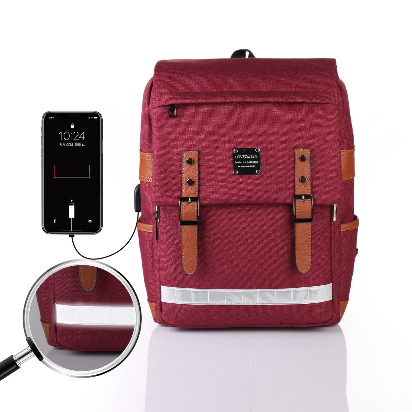Casual Large-capacity Backpack with Mobile Charginng Option