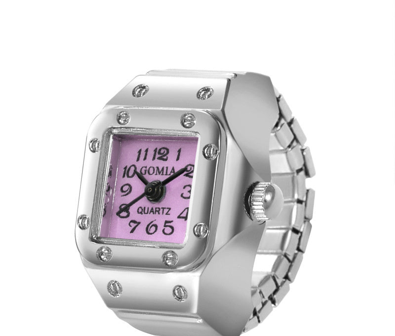 Rivet Peach Heart Retro Octagonal Ring Watch