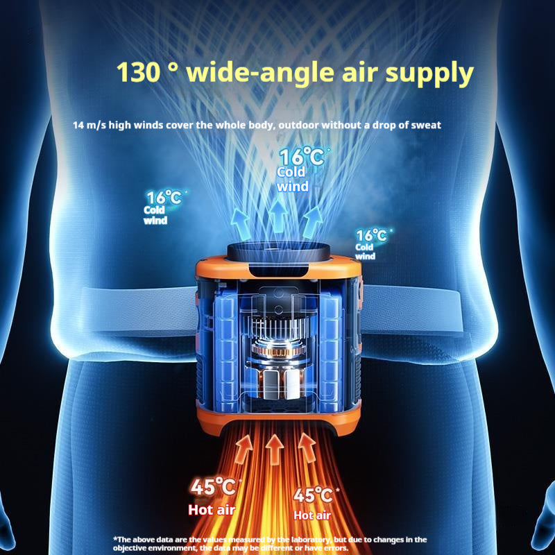 Waist Hanging Fan Portable Summer Heat Relieving Charging Refrigeration Endurance