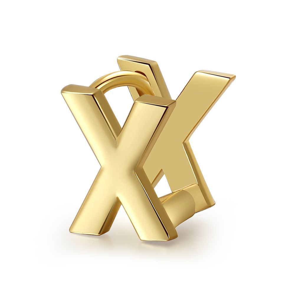 18K Gold Color Preserving Jewelry Name Letter Earrings Earrings
