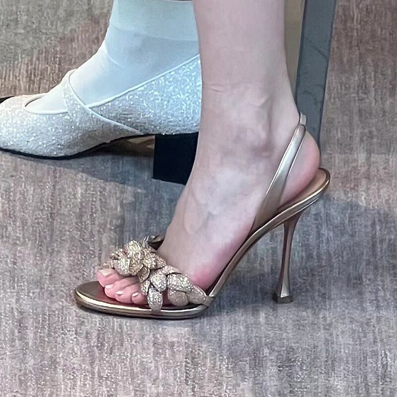 Blumen Knöchelriemen High Heel Sandalen Sommer