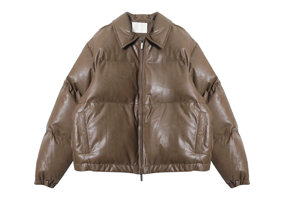 LEATHER PUFFER JACKET