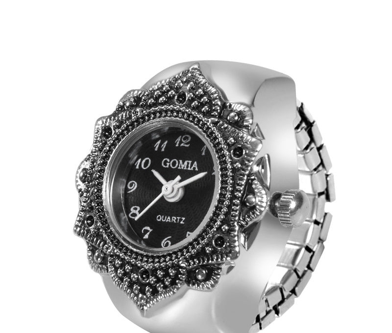 Rivet Peach Heart Retro Octagonal Ring Watch