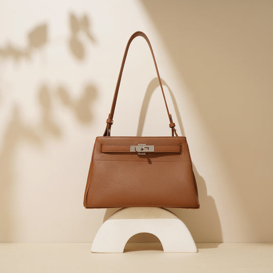 First Layer Cowhide Vintage Look Underarm Crossbody Bag