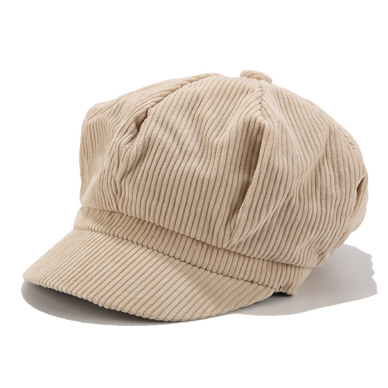 Pure Color Corduroy Women's Trendy Wild Literary Hat