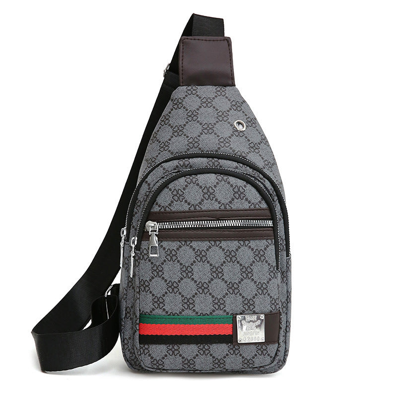 New Contrast Color PU Soft Leather Casual Chest Bag Men And Women Crossbody Tide Travel Fashion Small Backpack