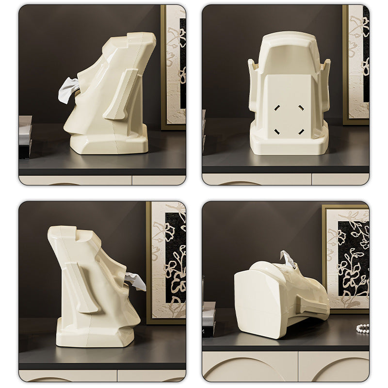 Creative Multifunctional Tissue Box & Heaadphones Holder Decoration