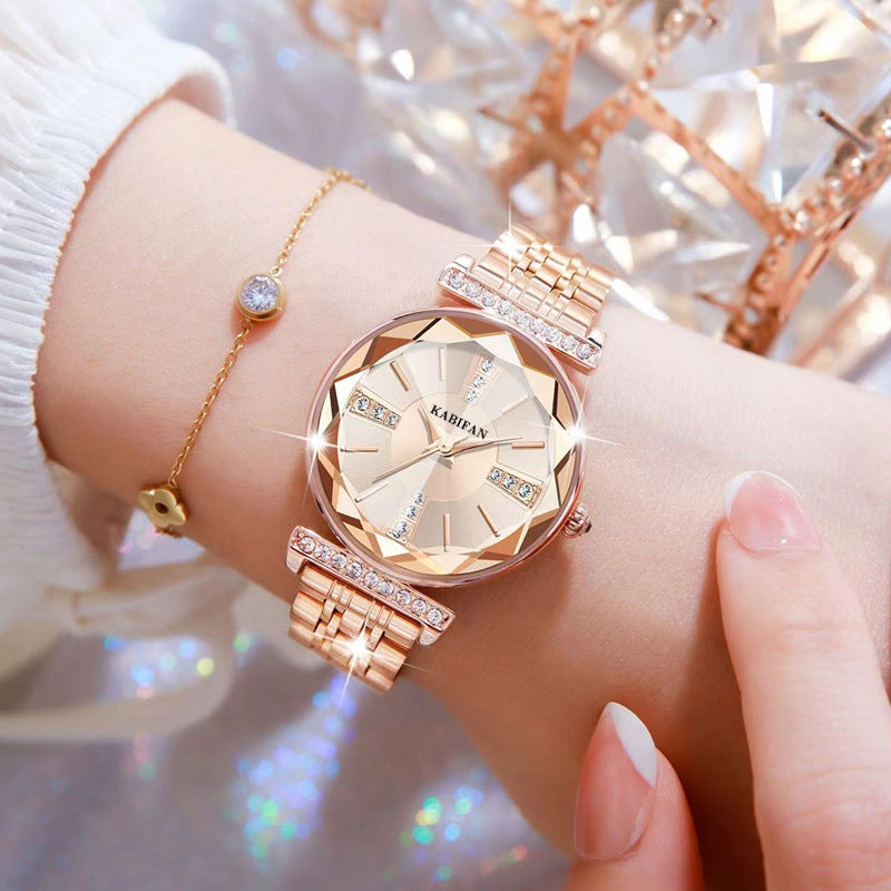Women's Diamond Mirror Fashion Waterproof Watch