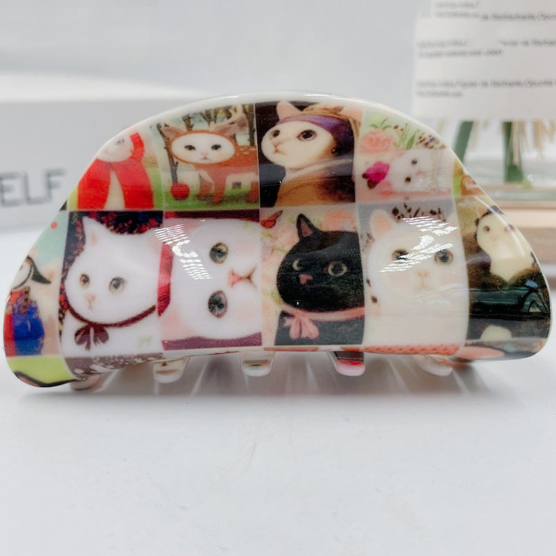 Cute Cartoon Print Hair Claw