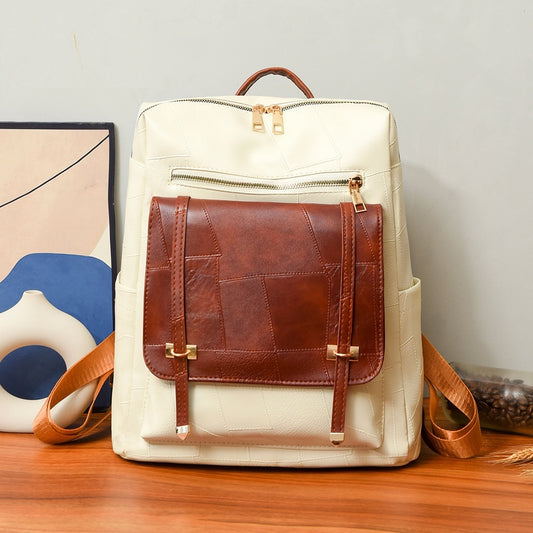 Retro Women's Backpack New High-grade PU Soft Leather Dual-use